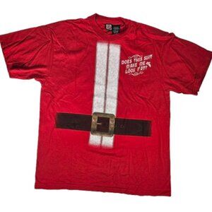 Dec. 25 Santa Suit T-shirt Red Short Sleeve Men's Size L 42/44 Christmas
